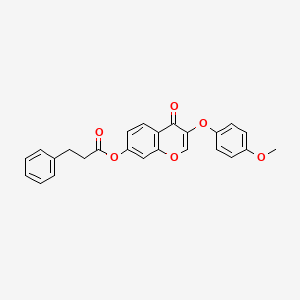 molecular formula C25H20O6 B3471833 3-(4-methoxyphenoxy)-4-oxo-4H-chromen-7-yl 3-phenylpropanoate 