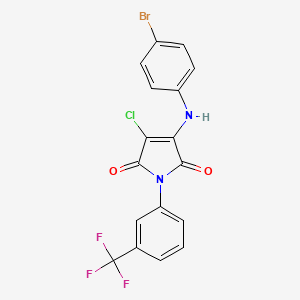 3-[(4-BROMOPHENYL)AMINO]-4-CHLORO-1-[3-(TRIFLUOROMETHYL)PHENYL]-2,5-DIHYDRO-1H-PYRROLE-2,5-DIONE