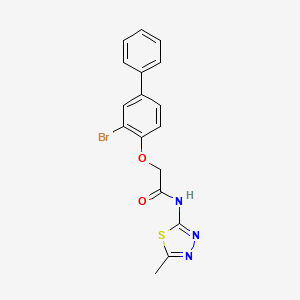 2-[(3-bromo-4-biphenylyl)oxy]-N-(5-methyl-1,3,4-thiadiazol-2-yl)acetamide