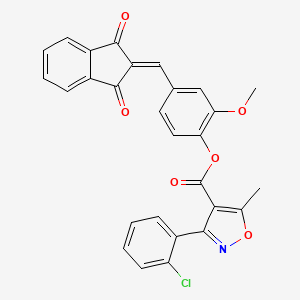 4-[(1,3-dioxo-1,3-dihydro-2H-inden-2-ylidene)methyl]-2-methoxyphenyl 3-(2-chlorophenyl)-5-methyl-4-isoxazolecarboxylate