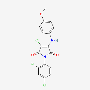 molecular formula C17H11Cl3N2O3 B3471997 3-chloro-1-(2,4-dichlorophenyl)-4-[(4-methoxyphenyl)amino]-1H-pyrrole-2,5-dione 