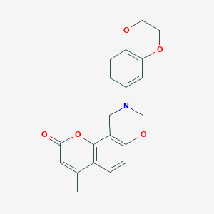 9-(2,3-dihydro-1,4-benzodioxin-6-yl)-4-methyl-9,10-dihydro-2H,8H-chromeno[8,7-e][1,3]oxazin-2-one