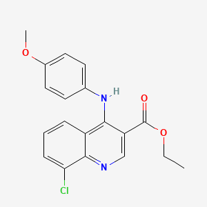 molecular formula C19H17ClN2O3 B3472168 ethyl 8-chloro-4-[(4-methoxyphenyl)amino]-3-quinolinecarboxylate 