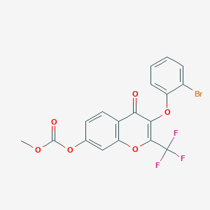 molecular formula C18H10BrF3O6 B3472190 3-(2-bromophenoxy)-4-oxo-2-(trifluoromethyl)-4H-chromen-7-yl methyl carbonate 