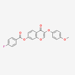 3-(4-methoxyphenoxy)-4-oxo-4H-chromen-7-yl 4-fluorobenzoate