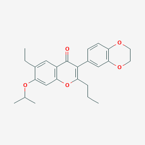 3-(2,3-dihydro-1,4-benzodioxin-6-yl)-6-ethyl-7-isopropoxy-2-propyl-4H-chromen-4-one