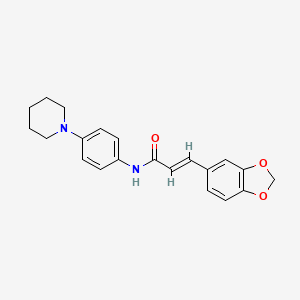 molecular formula C21H22N2O3 B3472250 3-(1,3-Benzodioxol-5-YL)-N-(4-(1-piperidinyl)phenyl)acrylamide CAS No. 5648-83-9