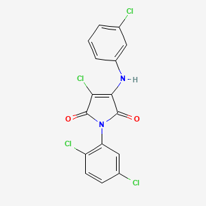 molecular formula C16H8Cl4N2O2 B3472278 3-chloro-4-[(3-chlorophenyl)amino]-1-(2,5-dichlorophenyl)-1H-pyrrole-2,5-dione 