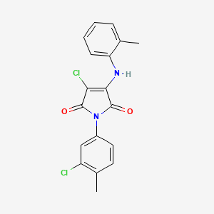 molecular formula C18H14Cl2N2O2 B3472292 3-chloro-1-(3-chloro-4-methylphenyl)-4-[(2-methylphenyl)amino]-1H-pyrrole-2,5-dione 