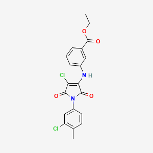 ethyl 3-{[4-chloro-1-(3-chloro-4-methylphenyl)-2,5-dioxo-2,5-dihydro-1H-pyrrol-3-yl]amino}benzoate