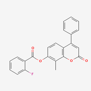 8-methyl-2-oxo-4-phenyl-2H-chromen-7-yl 2-fluorobenzoate