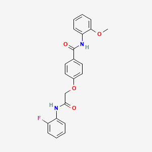 molecular formula C22H19FN2O4 B3472400 4-{2-[(2-fluorophenyl)amino]-2-oxoethoxy}-N-(2-methoxyphenyl)benzamide 