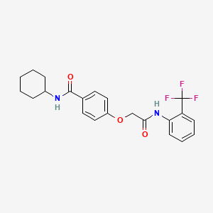 molecular formula C22H23F3N2O3 B3472407 N-cyclohexyl-4-(2-oxo-2-{[2-(trifluoromethyl)phenyl]amino}ethoxy)benzamide 