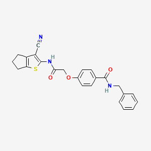 N-benzyl-4-{2-[(3-cyano-5,6-dihydro-4H-cyclopenta[b]thien-2-yl)amino]-2-oxoethoxy}benzamide