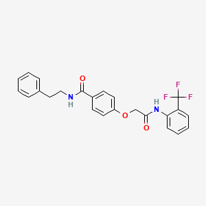 molecular formula C24H21F3N2O3 B3472420 4-(2-oxo-2-{[2-(trifluoromethyl)phenyl]amino}ethoxy)-N-(2-phenylethyl)benzamide 