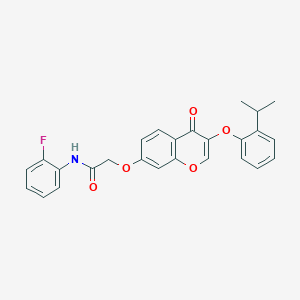 N-(2-fluorophenyl)-2-{[3-(2-isopropylphenoxy)-4-oxo-4H-chromen-7-yl]oxy}acetamide