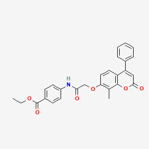 molecular formula C27H23NO6 B3472431 ethyl 4-({[(8-methyl-2-oxo-4-phenyl-2H-chromen-7-yl)oxy]acetyl}amino)benzoate 