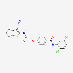 4-{2-[(3-cyano-5,6-dihydro-4H-cyclopenta[b]thien-2-yl)amino]-2-oxoethoxy}-N-(2,5-dichlorophenyl)benzamide