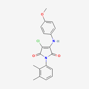 molecular formula C19H17ClN2O3 B3472483 3-chloro-1-(2,3-dimethylphenyl)-4-[(4-methoxyphenyl)amino]-1H-pyrrole-2,5-dione 