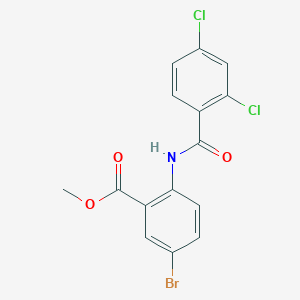 molecular formula C15H10BrCl2NO3 B3472538 methyl 5-bromo-2-[(2,4-dichlorobenzoyl)amino]benzoate 