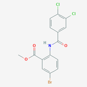 molecular formula C15H10BrCl2NO3 B3472554 methyl 5-bromo-2-[(3,4-dichlorobenzoyl)amino]benzoate 