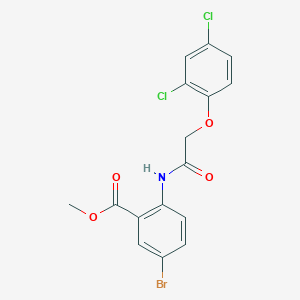 molecular formula C16H12BrCl2NO4 B3472588 methyl 5-bromo-2-{[(2,4-dichlorophenoxy)acetyl]amino}benzoate 