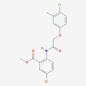 molecular formula C17H15BrClNO4 B3472592 methyl 5-bromo-2-{[(4-chloro-3-methylphenoxy)acetyl]amino}benzoate 