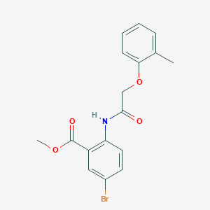 molecular formula C17H16BrNO4 B3472609 methyl 5-bromo-2-{[(2-methylphenoxy)acetyl]amino}benzoate 