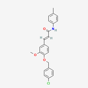 molecular formula C24H22ClNO3 B3472678 3-{4-[(4-chlorobenzyl)oxy]-3-methoxyphenyl}-N-(4-methylphenyl)acrylamide 