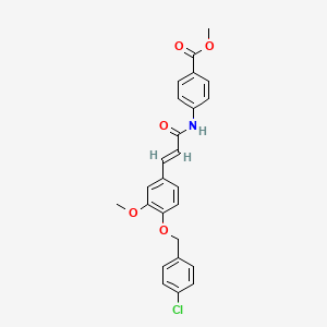 (E)-methyl 4-(3-(4-((4-chlorobenzyl)oxy)-3-methoxyphenyl)acrylamido)benzoate