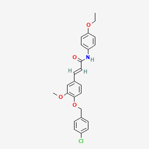 molecular formula C25H24ClNO4 B3472704 3-{4-[(4-chlorobenzyl)oxy]-3-methoxyphenyl}-N-(4-ethoxyphenyl)acrylamide 