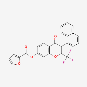 3-(naphthalen-1-yl)-4-oxo-2-(trifluoromethyl)-4H-chromen-7-yl furan-2-carboxylate