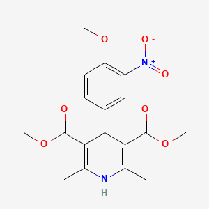 molecular formula C18H20N2O7 B3472738 dimethyl 4-(4-methoxy-3-nitrophenyl)-2,6-dimethyl-1,4-dihydro-3,5-pyridinedicarboxylate 