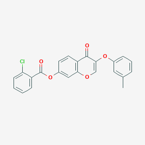 3-(3-methylphenoxy)-4-oxo-4H-chromen-7-yl 2-chlorobenzoate