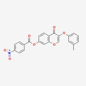 3-(3-methylphenoxy)-4-oxo-4H-chromen-7-yl 4-nitrobenzoate