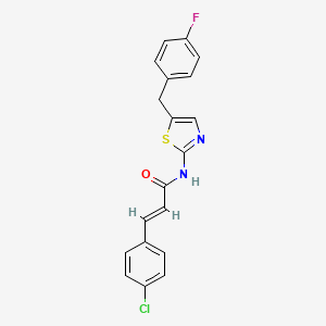 molecular formula C19H14ClFN2OS B3472868 3-(4-chlorophenyl)-N-[5-(4-fluorobenzyl)-1,3-thiazol-2-yl]acrylamide 