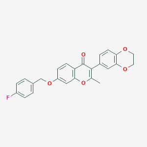 3-(2,3-dihydro-1,4-benzodioxin-6-yl)-7-[(4-fluorobenzyl)oxy]-2-methyl-4H-chromen-4-one