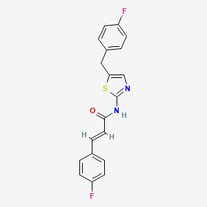 molecular formula C19H14F2N2OS B3472876 N-[5-(4-fluorobenzyl)-1,3-thiazol-2-yl]-3-(4-fluorophenyl)acrylamide 