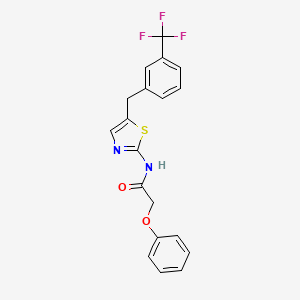 molecular formula C19H15F3N2O2S B3472887 2-phenoxy-N-{5-[3-(trifluoromethyl)benzyl]-1,3-thiazol-2-yl}acetamide CAS No. 303093-70-1