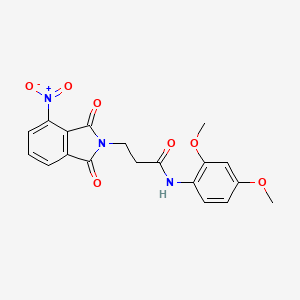 molecular formula C19H17N3O7 B3472950 N-(2,4-dimethoxyphenyl)-3-(4-nitro-1,3-dioxo-1,3-dihydro-2H-isoindol-2-yl)propanamide 