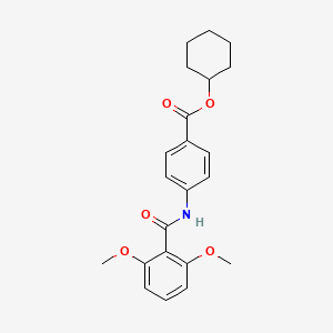 molecular formula C22H25NO5 B3472963 cyclohexyl 4-[(2,6-dimethoxybenzoyl)amino]benzoate 