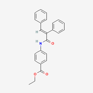 molecular formula C24H21NO3 B3472968 ETHYL 4-{[(E)-2,3-DIPHENYL-2-PROPENOYL]AMINO}BENZOATE 