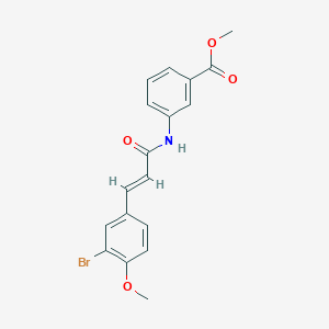 molecular formula C18H16BrNO4 B3472997 methyl 3-{[3-(3-bromo-4-methoxyphenyl)acryloyl]amino}benzoate 