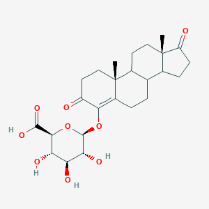 molecular formula C25H34O9 B034730 4-Hydroxyandrostenedione glucuronide CAS No. 102848-54-4
