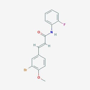 molecular formula C16H13BrFNO2 B3473004 3-(3-bromo-4-methoxyphenyl)-N-(2-fluorophenyl)acrylamide 