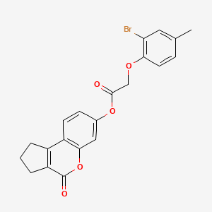 (4-oxo-2,3-dihydro-1H-cyclopenta[c]chromen-7-yl) 2-(2-bromo-4-methylphenoxy)acetate