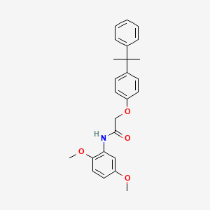 molecular formula C25H27NO4 B3473083 N-(2,5-dimethoxyphenyl)-2-[4-(1-methyl-1-phenylethyl)phenoxy]acetamide 