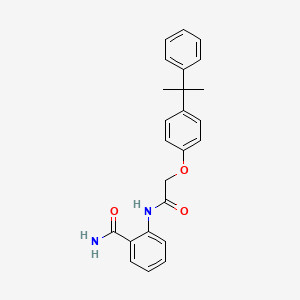 molecular formula C24H24N2O3 B3473098 2-[[2-[4-(2-Phenylpropan-2-yl)phenoxy]acetyl]amino]benzamide 