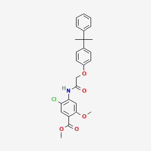 molecular formula C26H26ClNO5 B3473106 methyl 5-chloro-2-methoxy-4-({[4-(1-methyl-1-phenylethyl)phenoxy]acetyl}amino)benzoate 