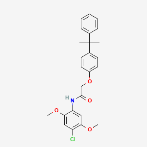 molecular formula C25H26ClNO4 B3473115 N-(4-chloro-2,5-dimethoxyphenyl)-2-[4-(1-methyl-1-phenylethyl)phenoxy]acetamide 